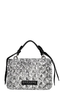Borsa in ecopelle e paillettes 