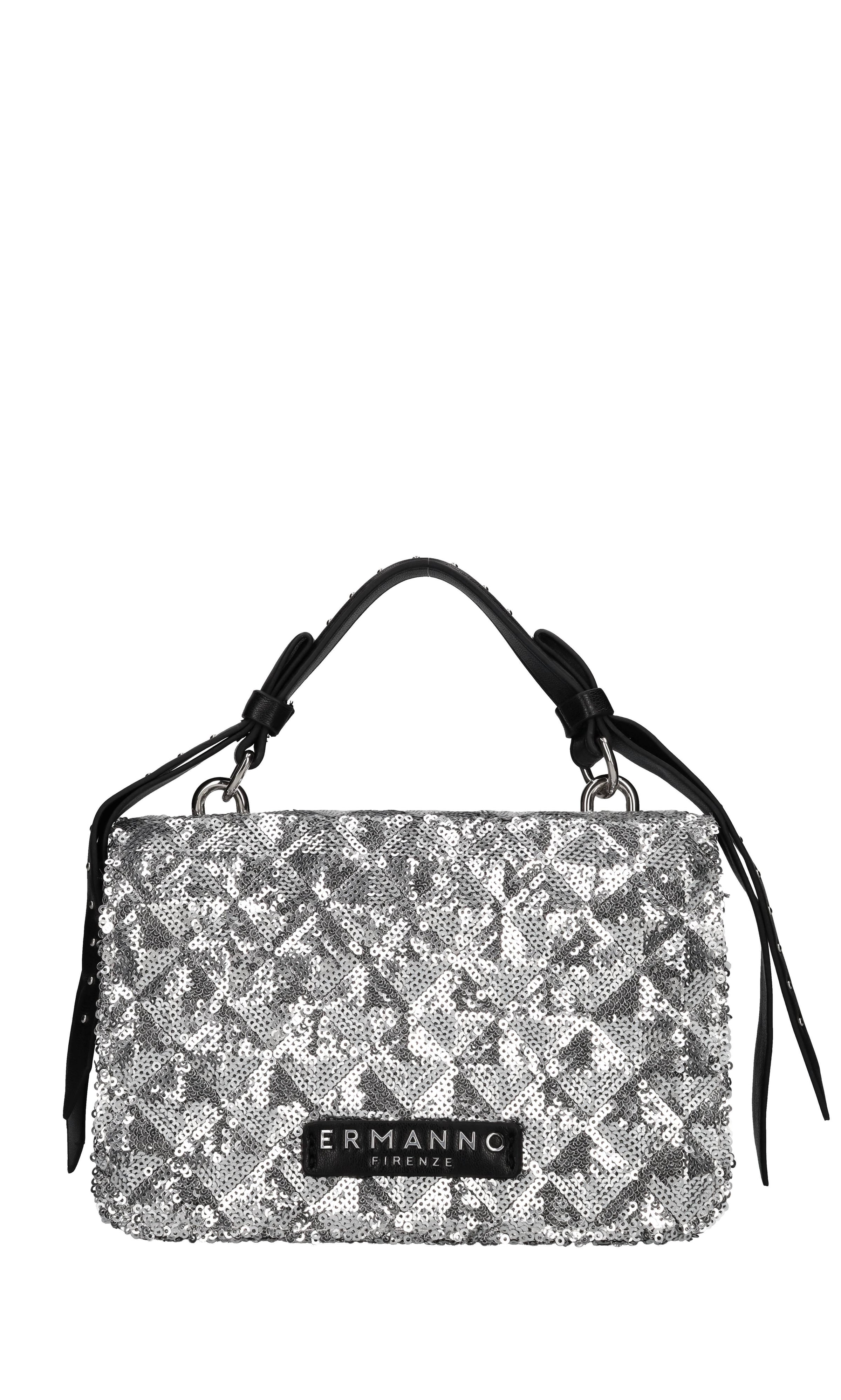 Borsa in ecopelle e paillettes 