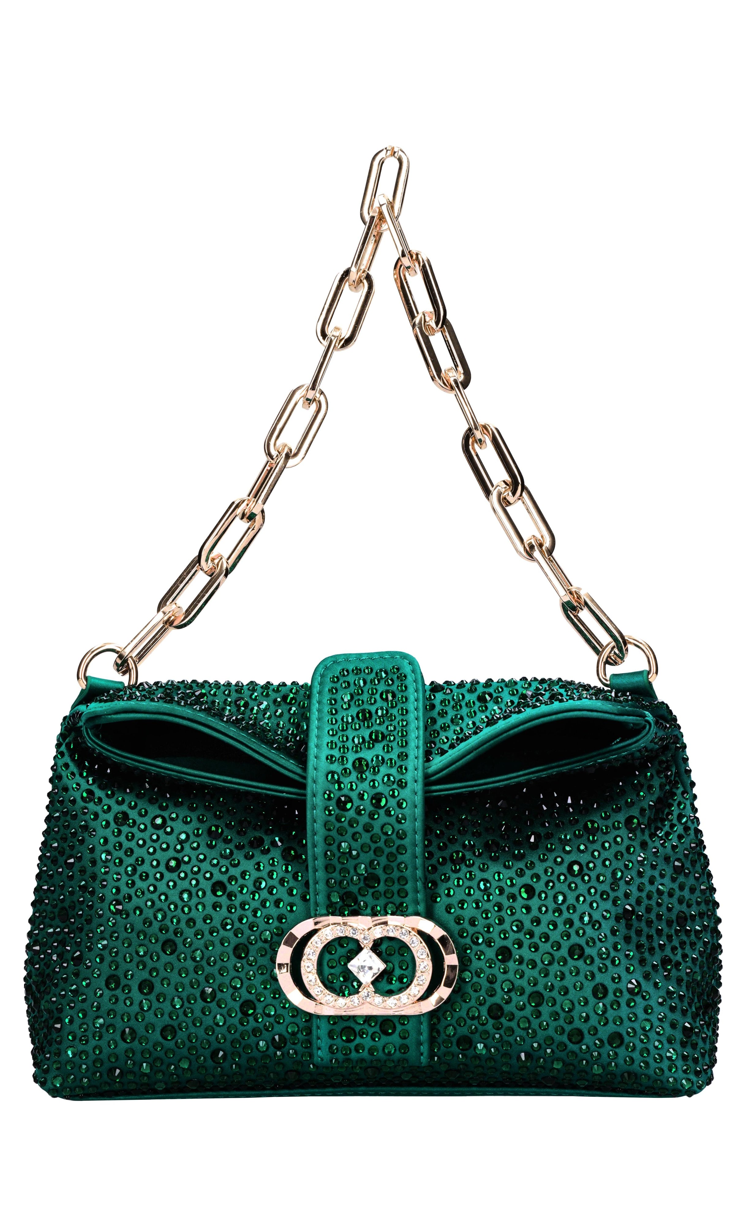 Borsa Night Edition in raso e strass 