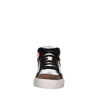 Sneakers in pelle e tessuto 
