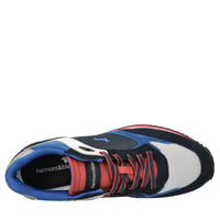 Sneakers in pelle e tessuto 