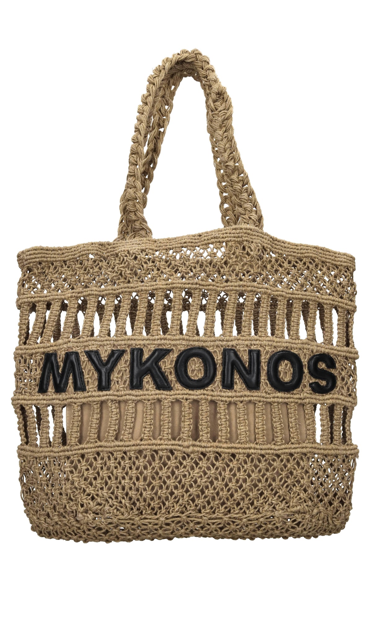 Borsa Mykonos in juta e pelle 