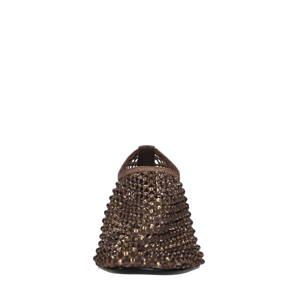 Décolleté Connie in pelle tessuto e strass 
