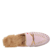 Sabot in pelle strass e borchie 