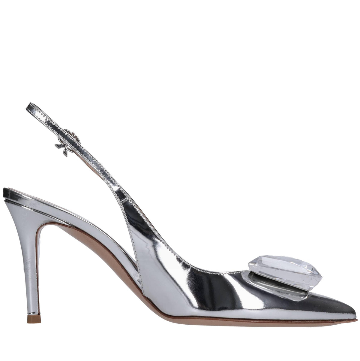 Décolleté slingback in pelle 