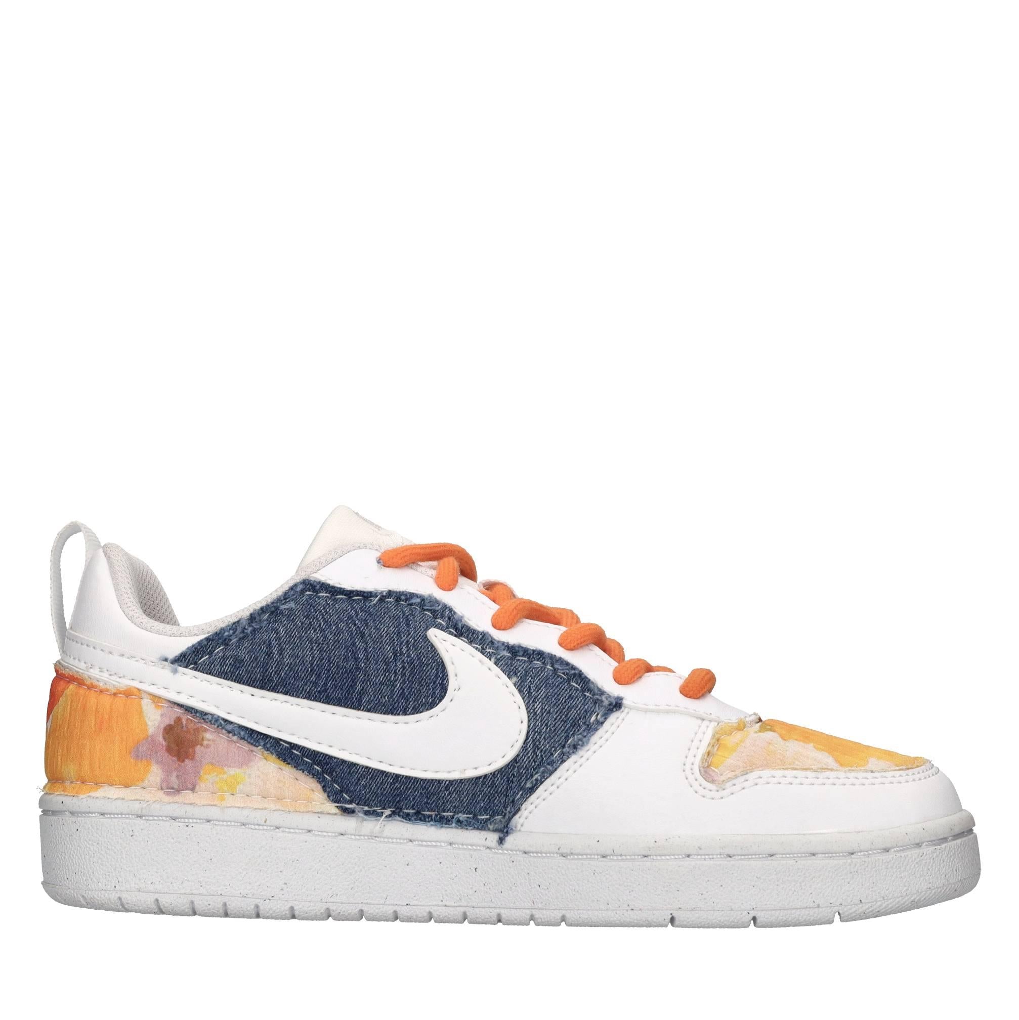 Sneakers in pelle e tessuto 