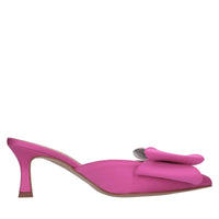 Mules in raso e glitter 