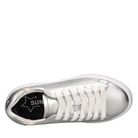 Sneakers in pelle e tessuto 
