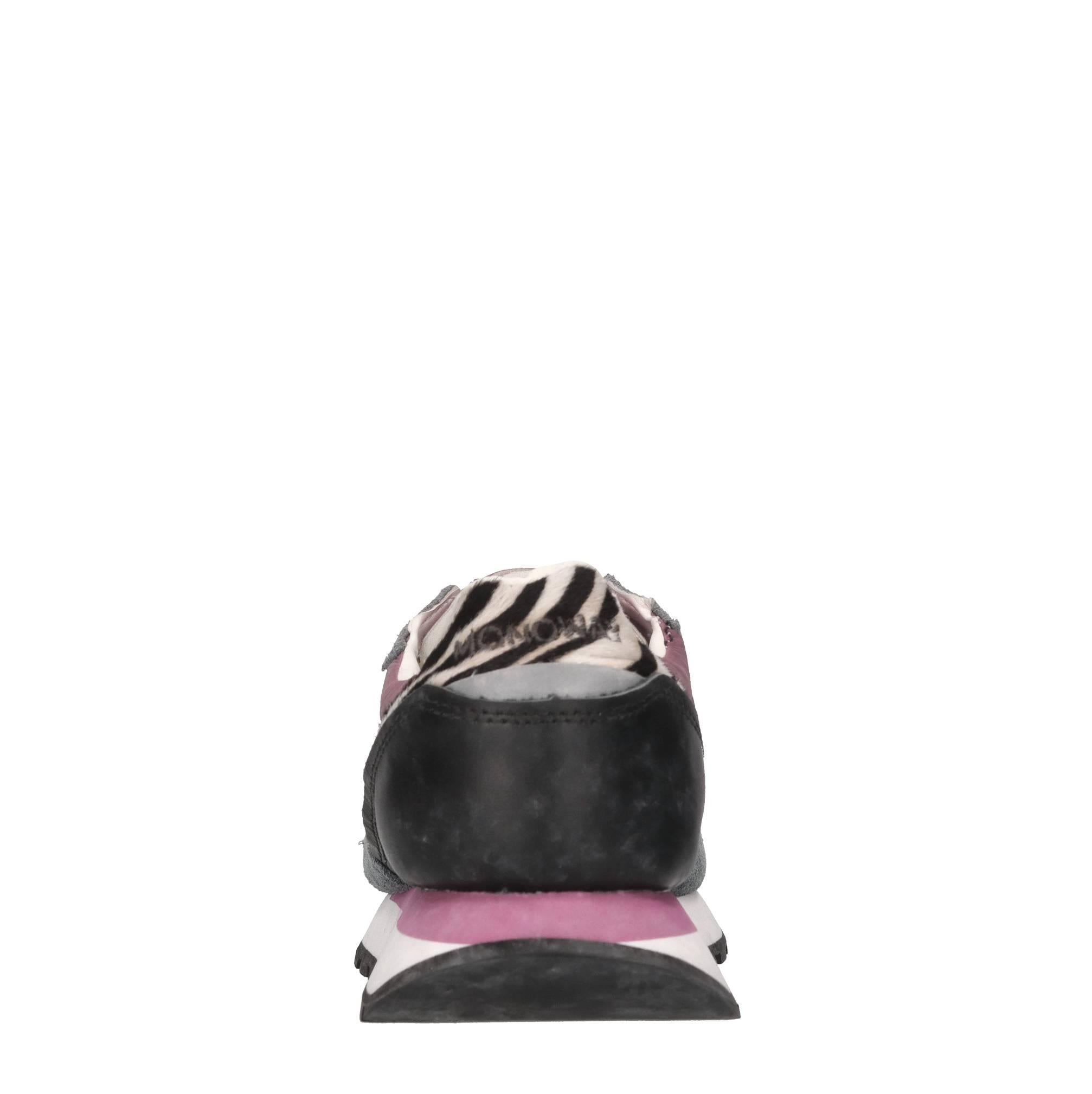 Sneakers in pelle e tessuto 