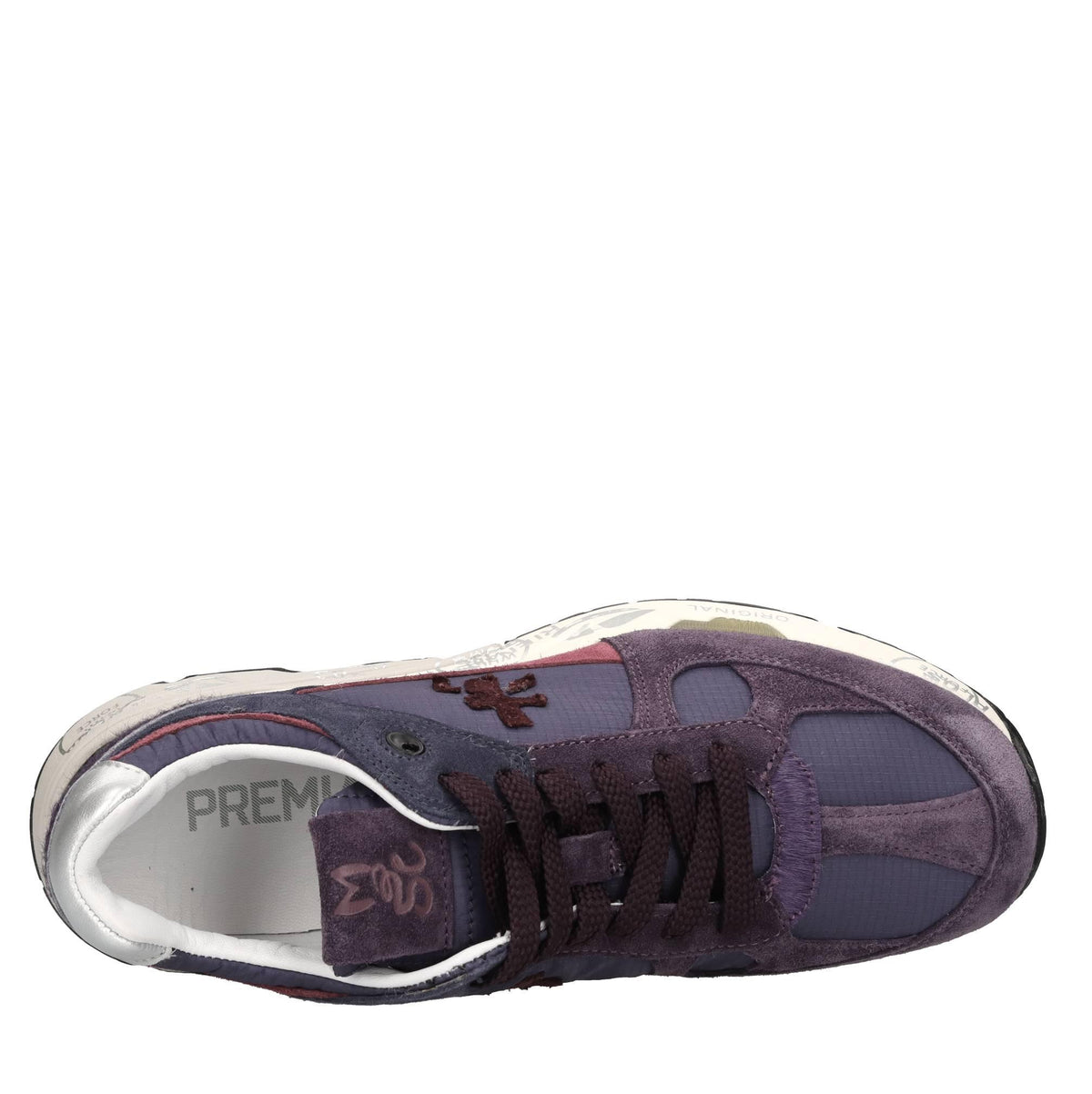 Sneakers in pelle e tessuto 