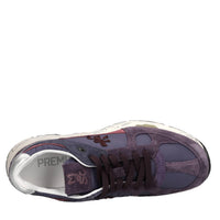Sneakers in pelle e tessuto 