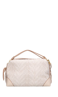 Borsa in tessuto e pelle 