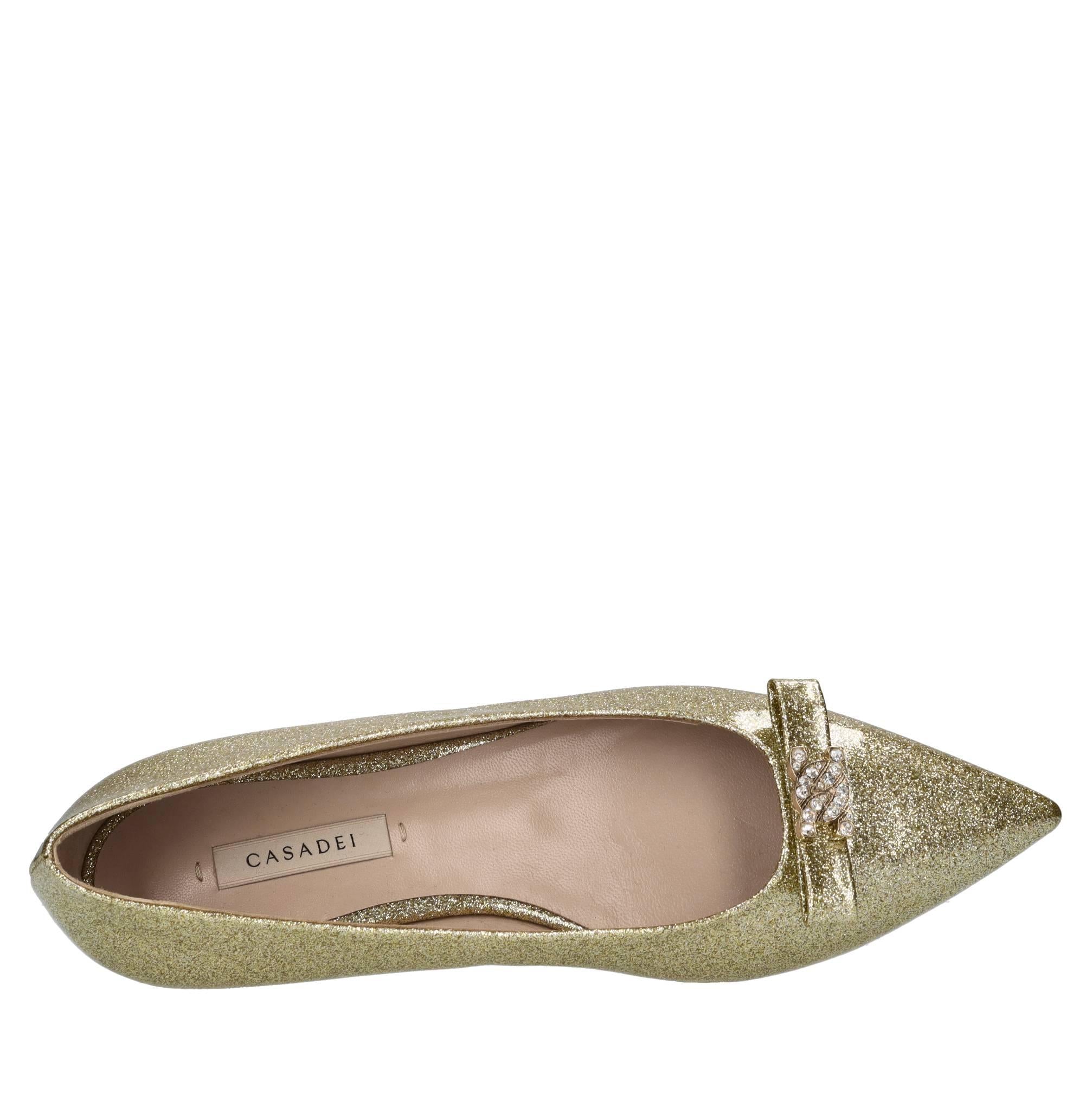 Ballerine Splendida in tessuto microglitter laccato 