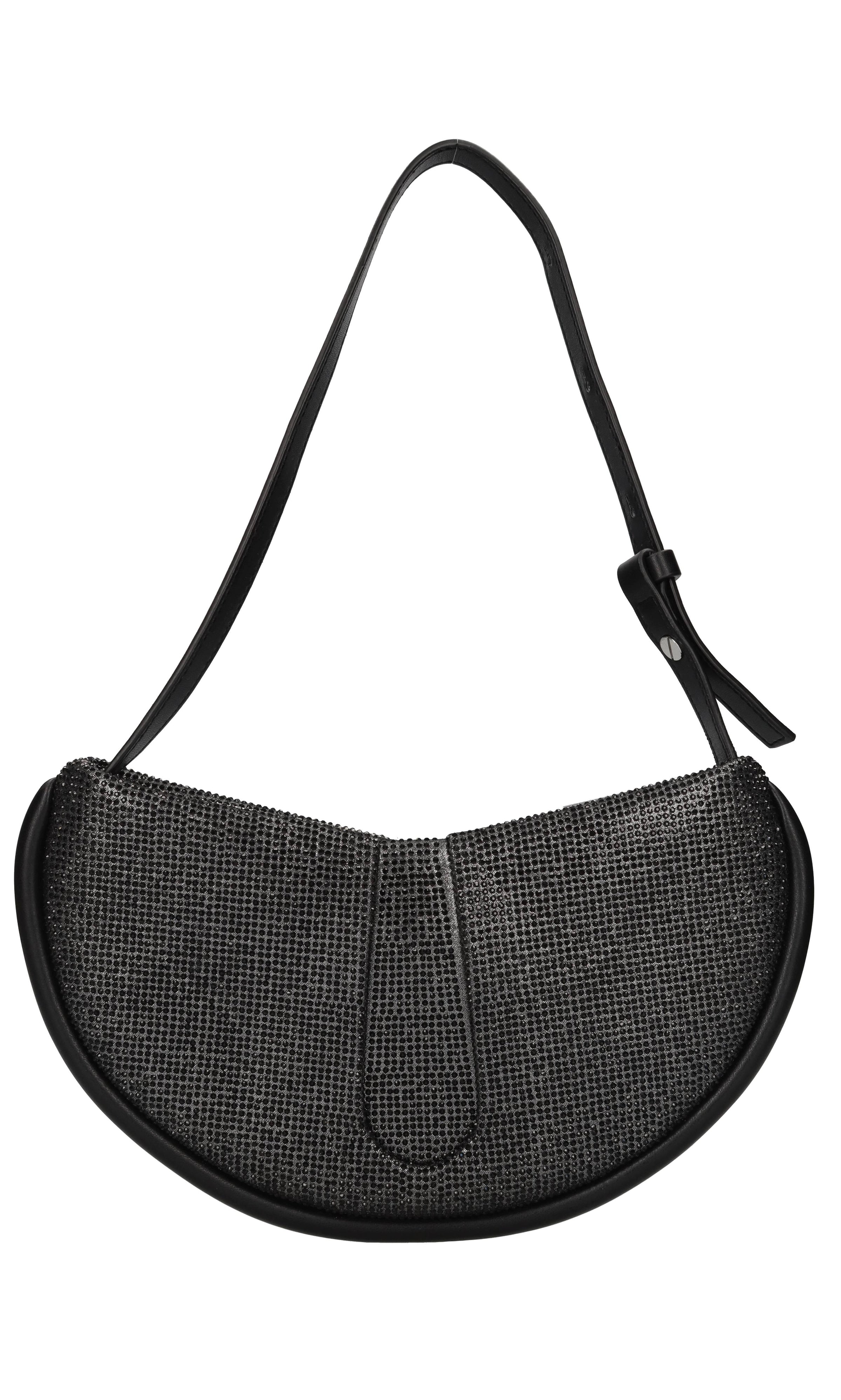 Borsa Ebe in ecopelle,tessuto e strass 