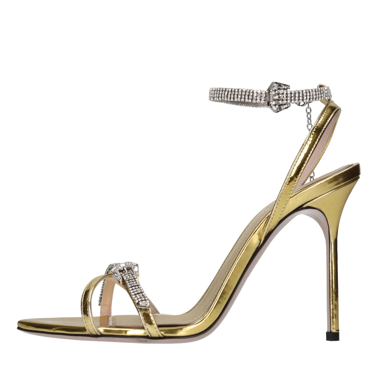 Sandali in pelle e strass 