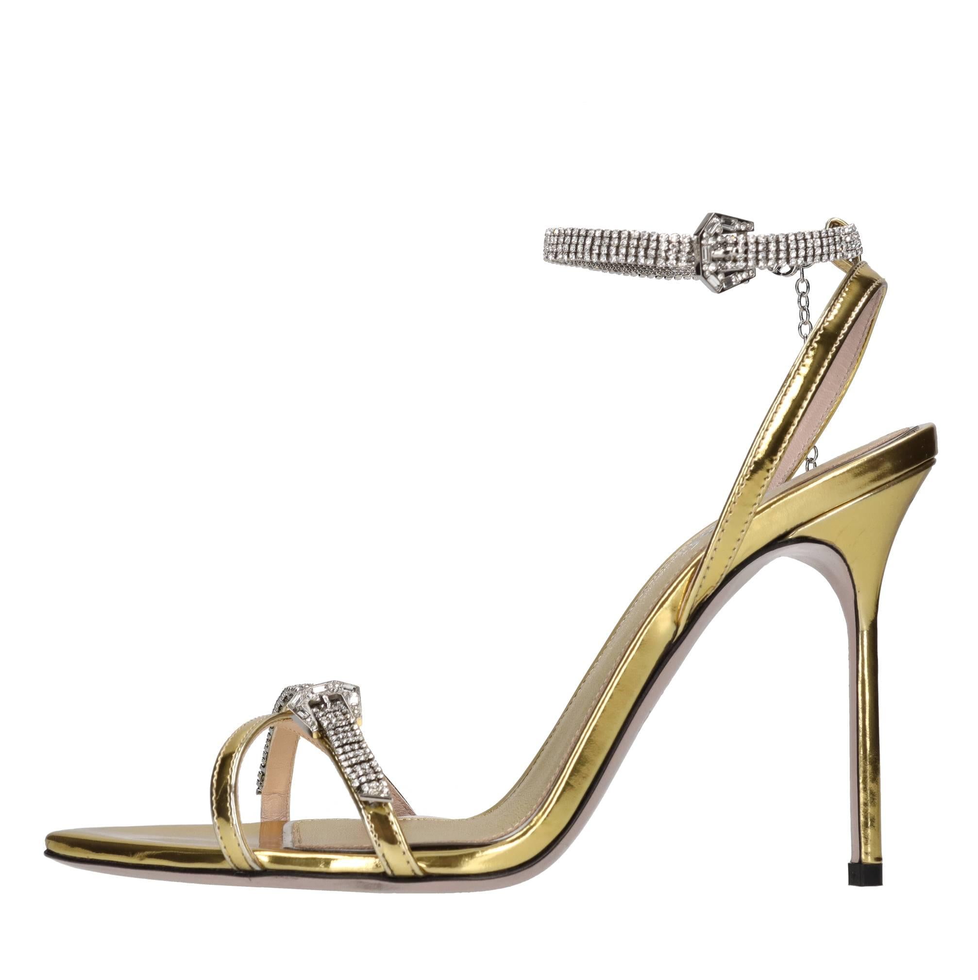 Sandali in pelle e strass 