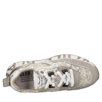 Sneakers in camoscio e tessuto con paillettes 