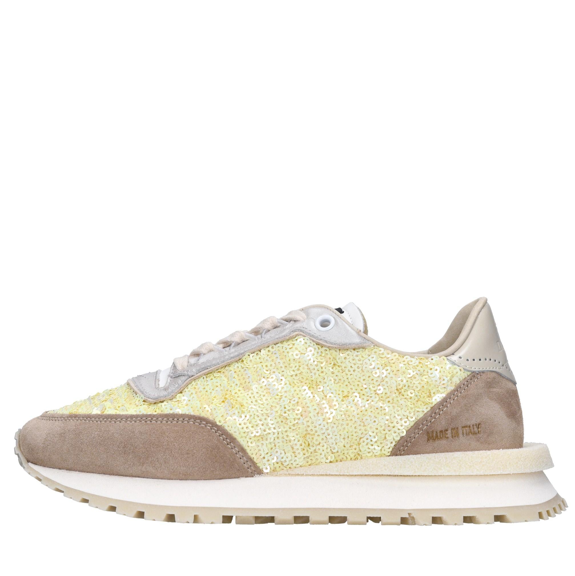 Sneakers in pelle e tessuto 