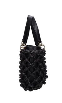 Borsa in ecopelle e strass modello Kobo Knots 