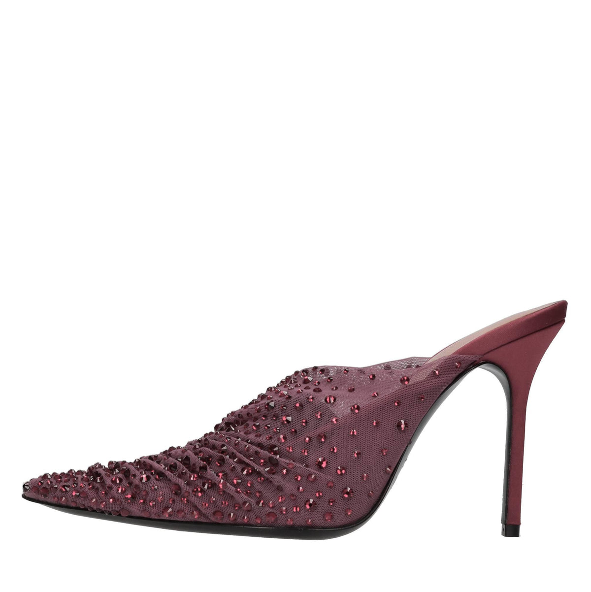 Mules in tulle e strass 