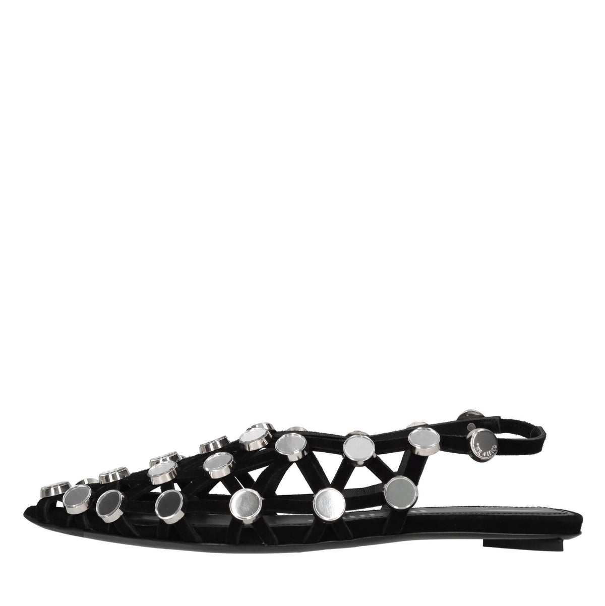 Ballerine slingback Grid in camoscio con applicazione di specchietti 