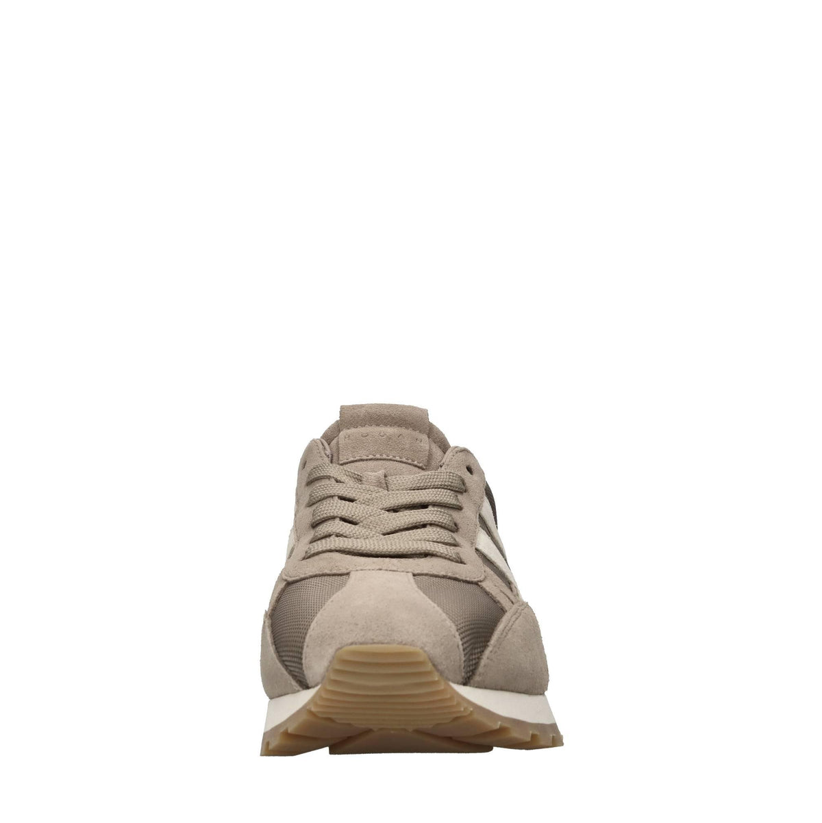 Sneakers pelle e tessuto 