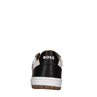 Sneakers in pelle e tessuto 