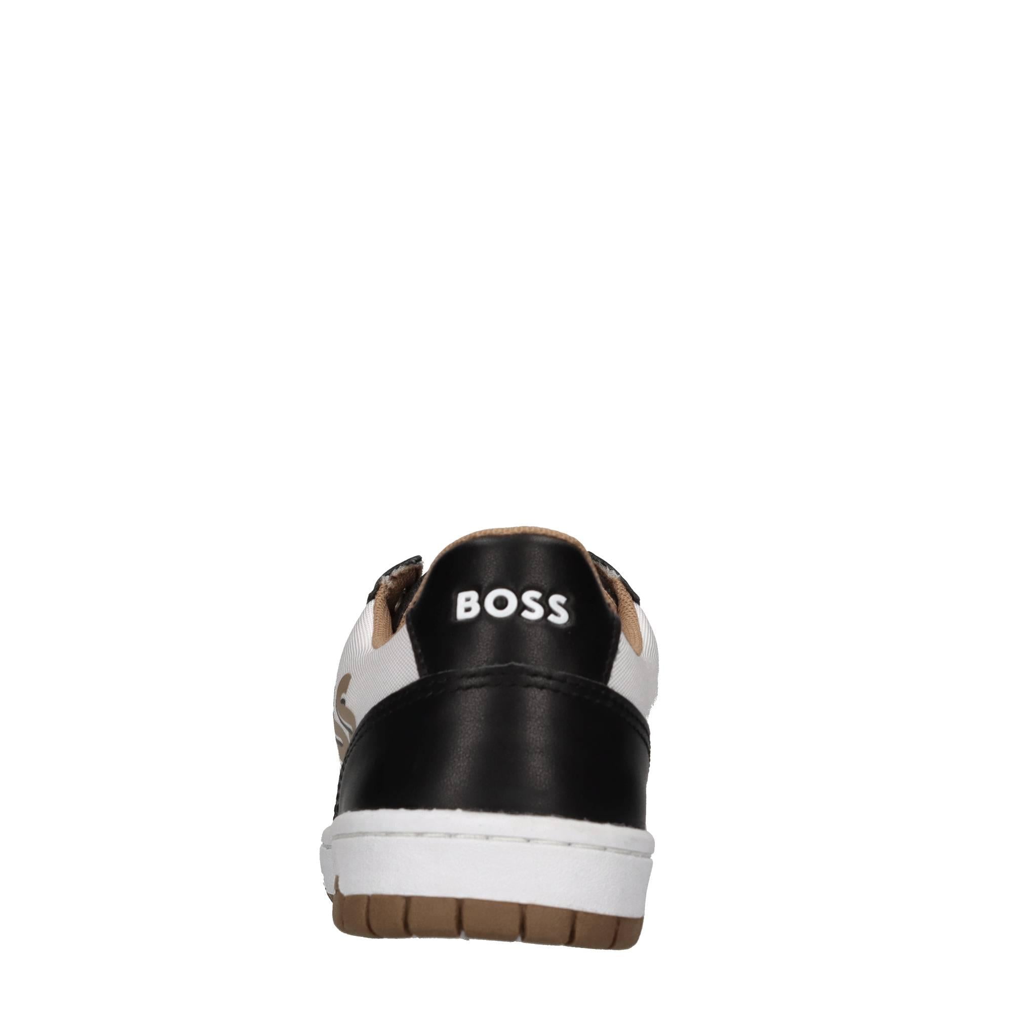 Sneakers in pelle e tessuto 