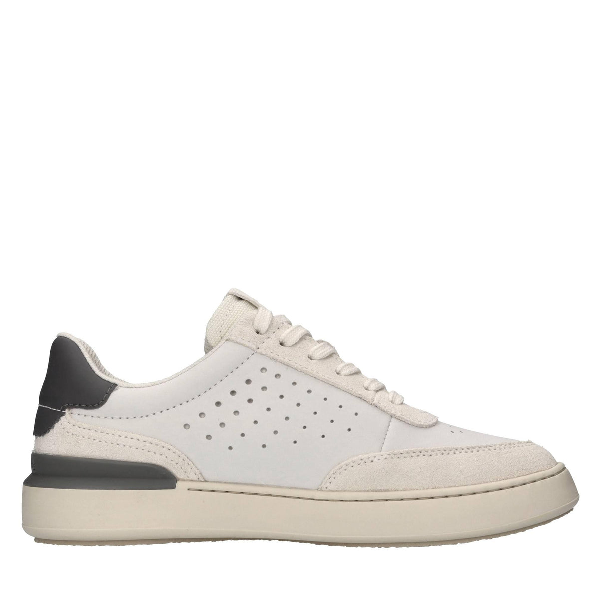 Sneakers in pelle e tessuto 