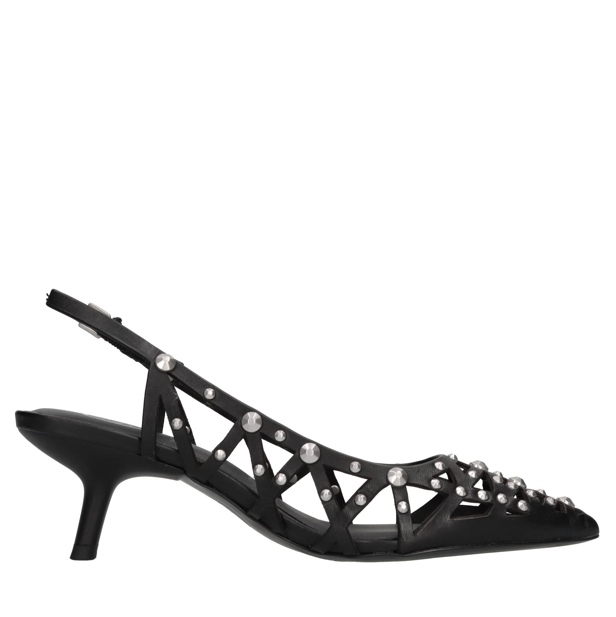 Décolléte slingback  in pelle 