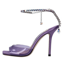 Sandali in plexi e strass 
