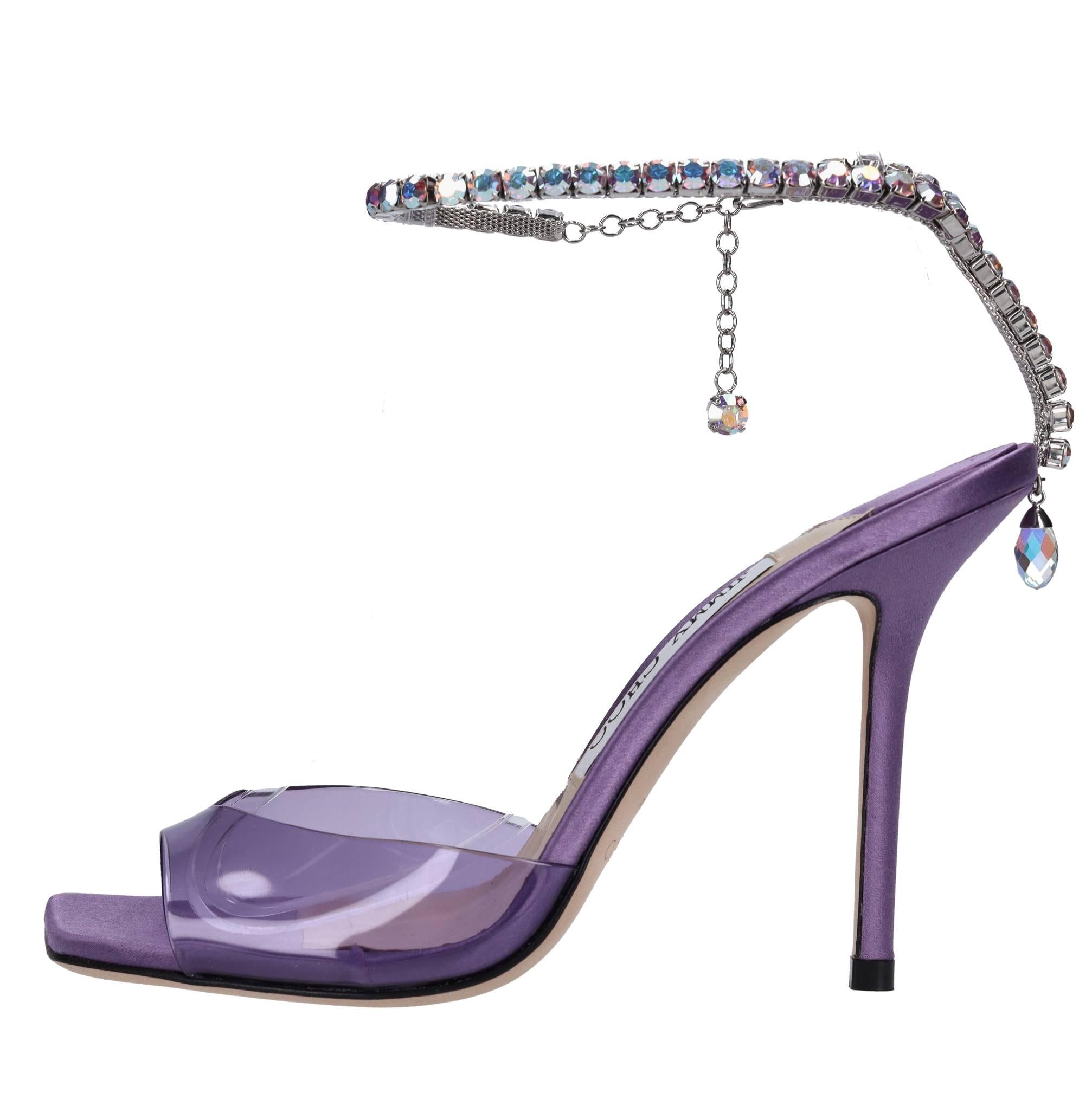 Sandali in plexi e strass 