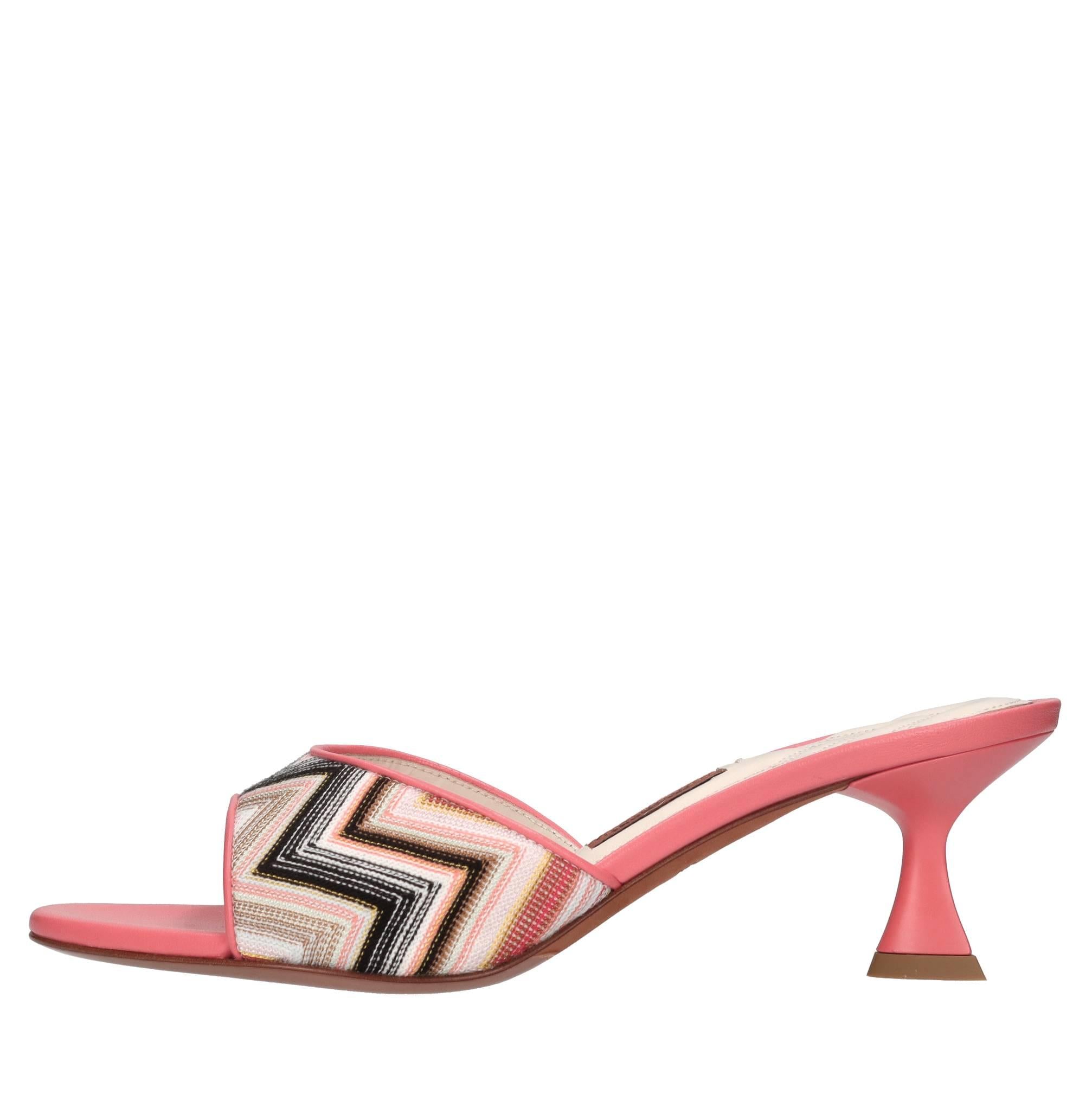 Mules Cara in pelle e tessuto 