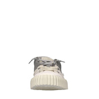 Sneakers in pelle e tessuto 