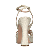 Sandali in tessuto e glitter 