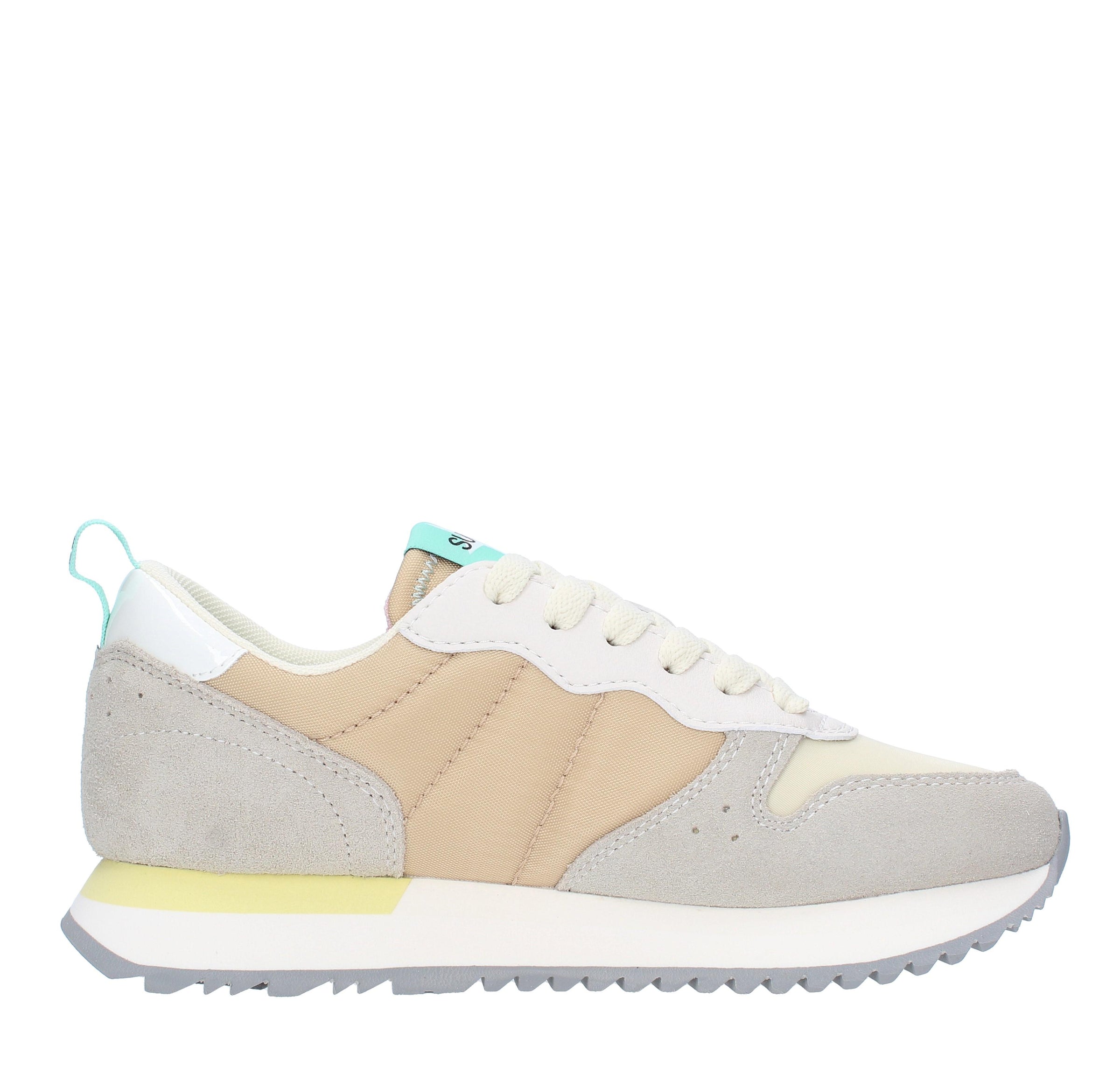 Sneakers in camoscio pelle e tessuto 