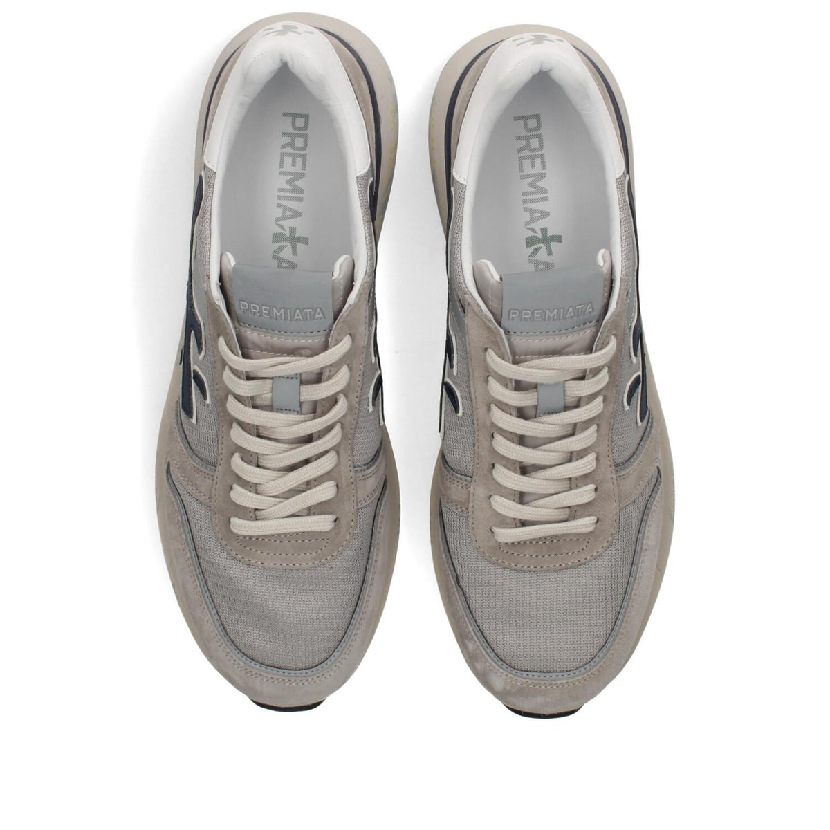 Sneakers in pelle ecopelle e tessuto 