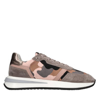 Sneakers in pelle e tessuto 