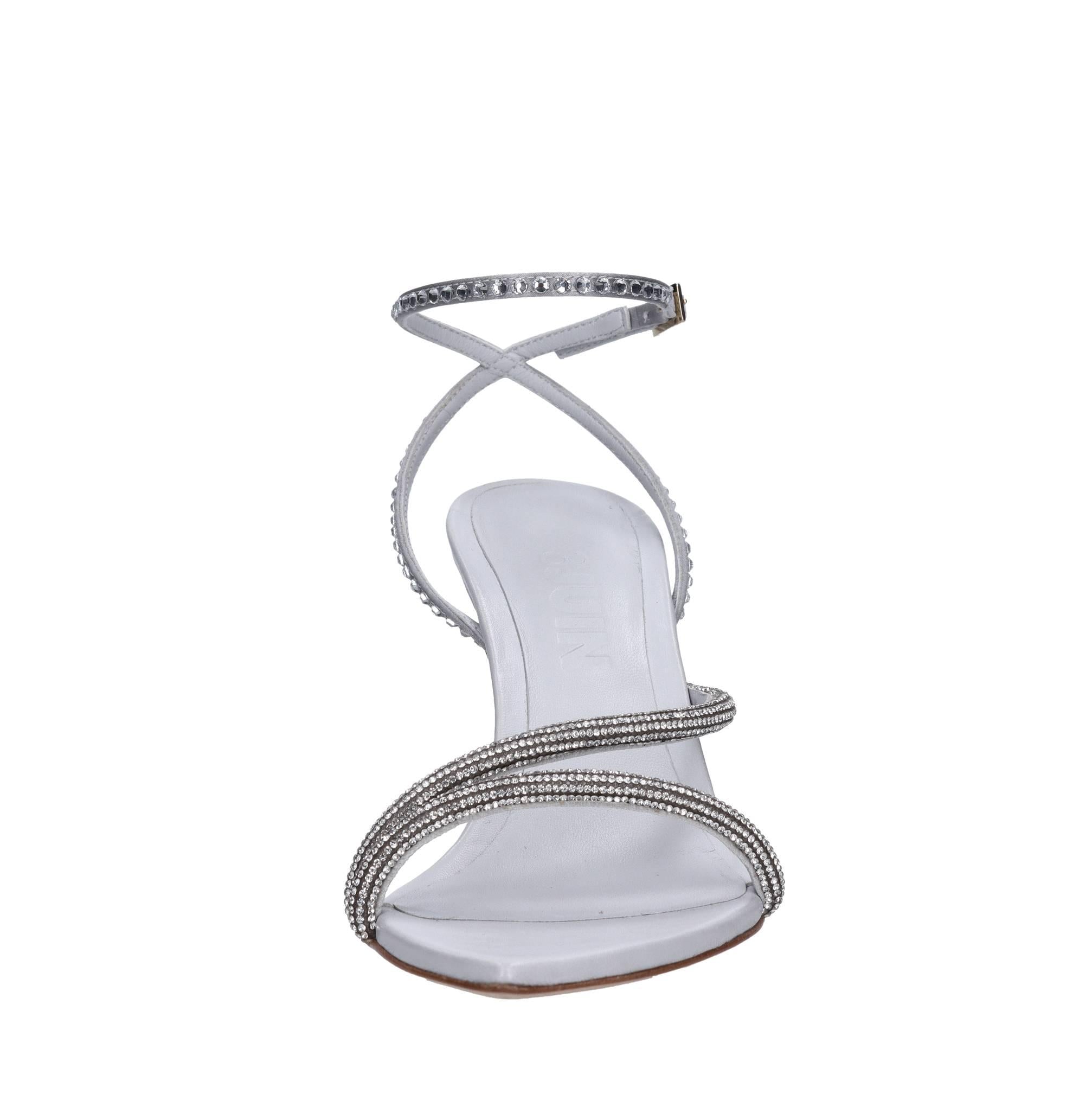Sandali in pelle cristalli e strass 