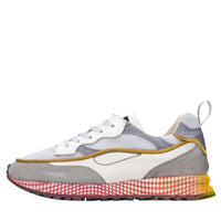 Sneakers in pelle e tessuto 
