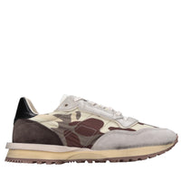 Sneakers in pelle e tessuto 