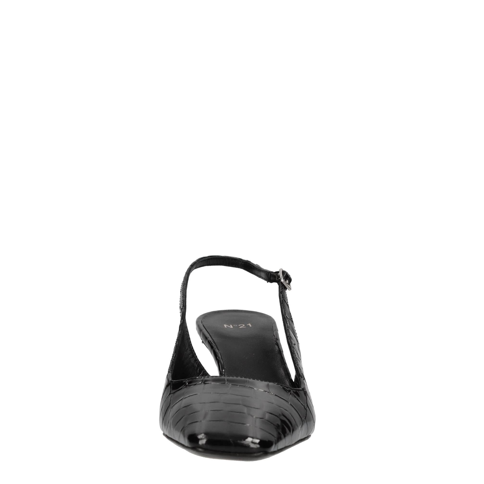 Décolleté slingback in pelle 