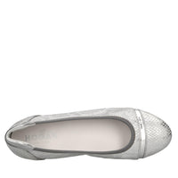 Ballerine in pelle e tessuto 