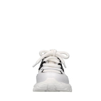 Sneakers in pelle e tessuto 