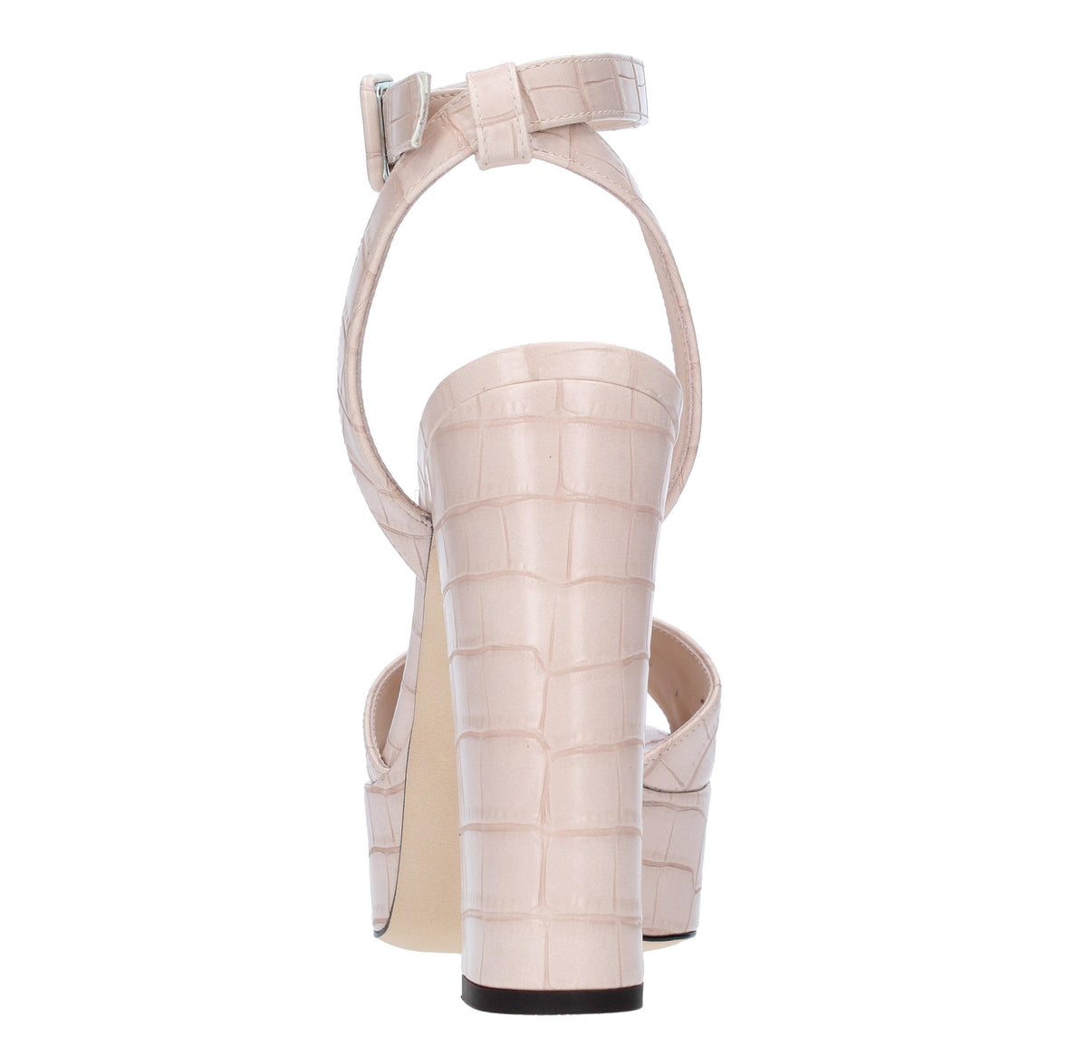 Sandali New Betty con plateau in pelle stampa cocco 