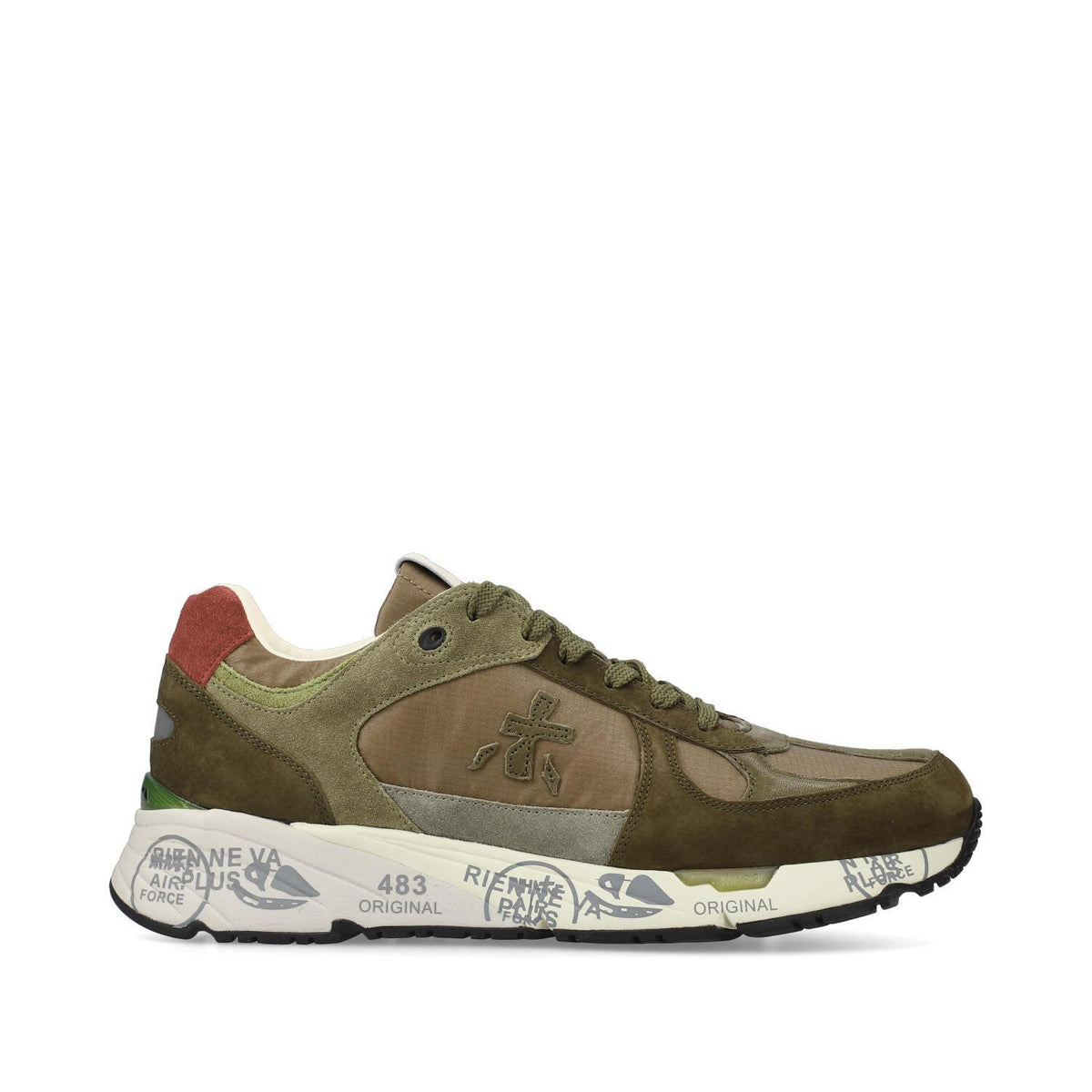 Sneakers in camoscio pelle e tessuto 