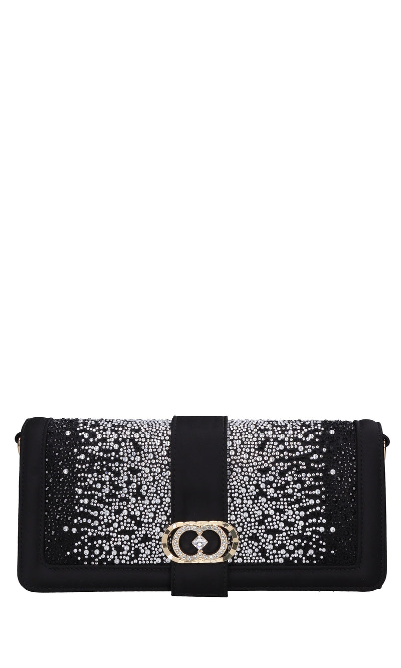 Borsa Night Edition in raso e strass 