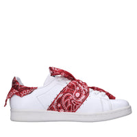 Sneakers in pelle e tessuto 