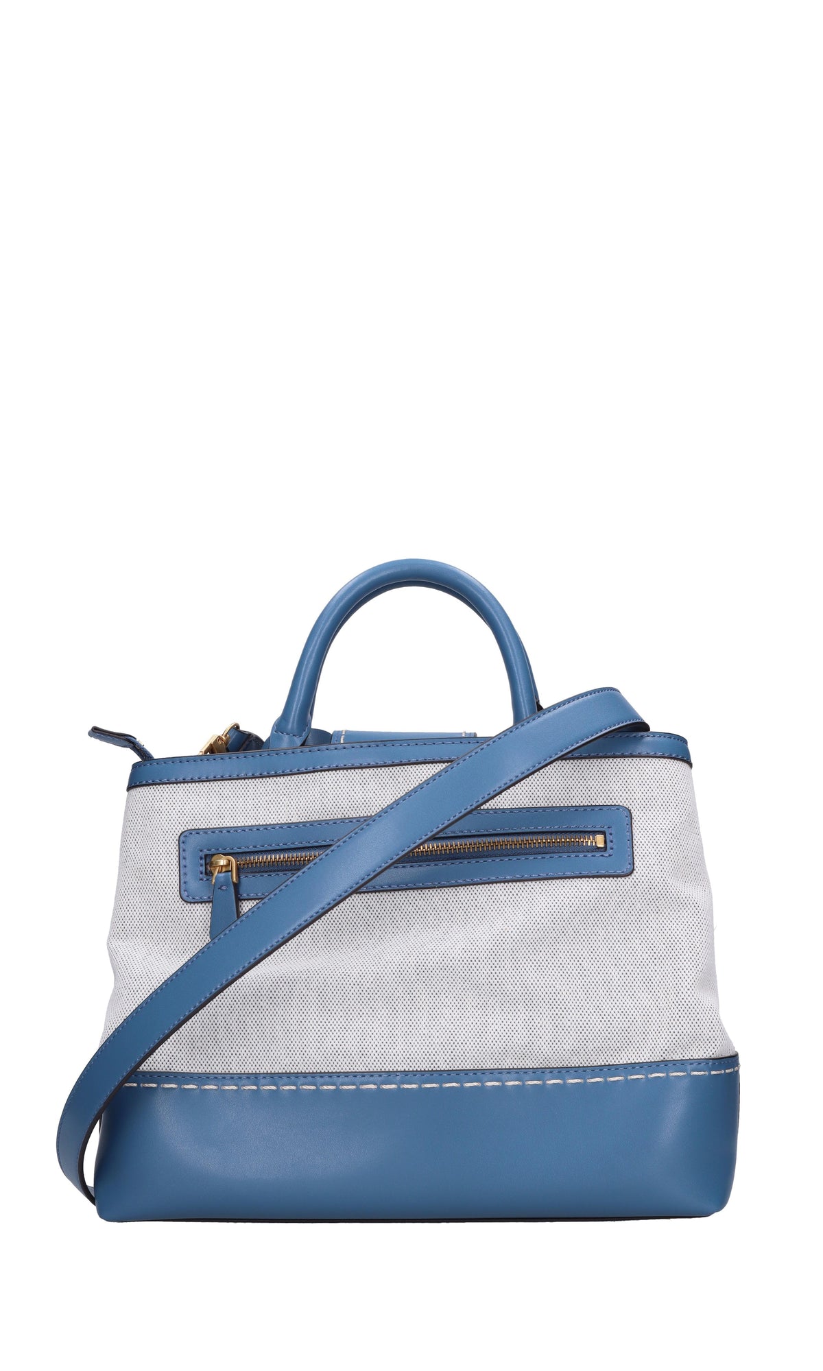 Borsa in ecopelle e tessuto 