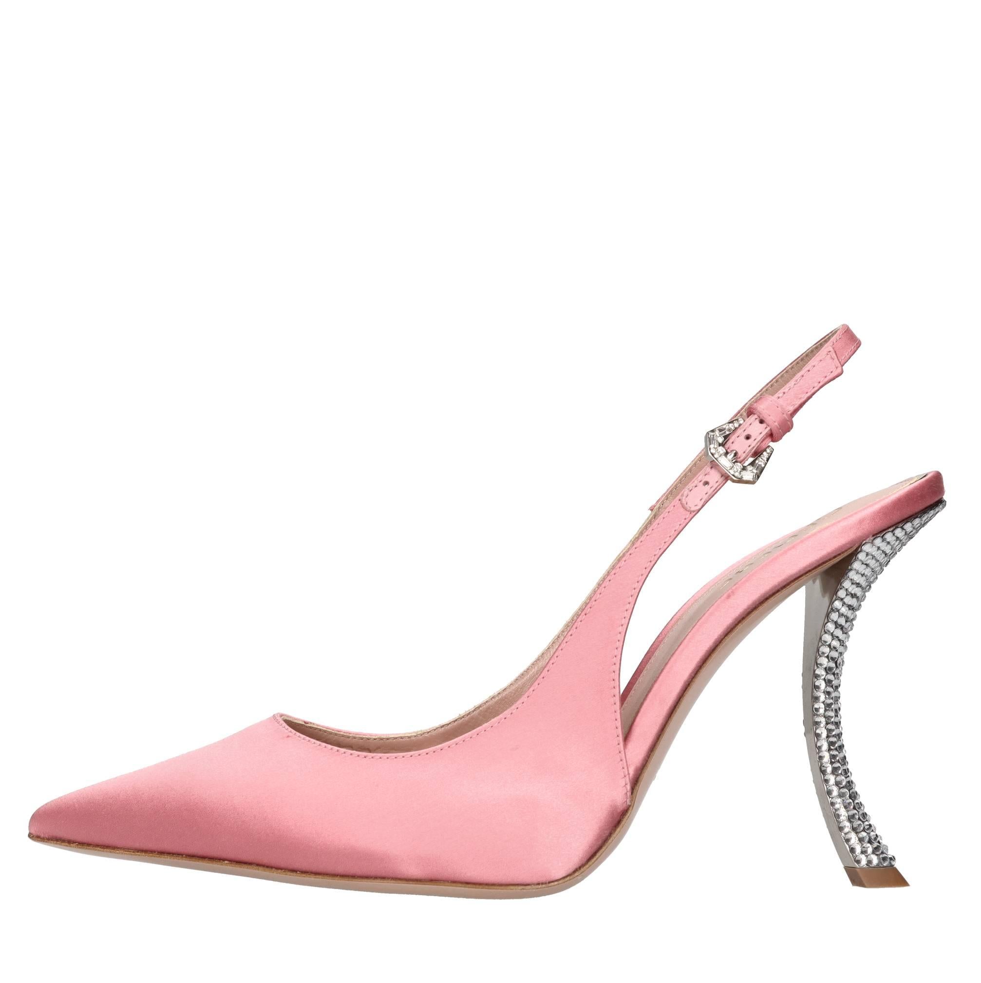 Décolleté slingback Paris in raso e strass 